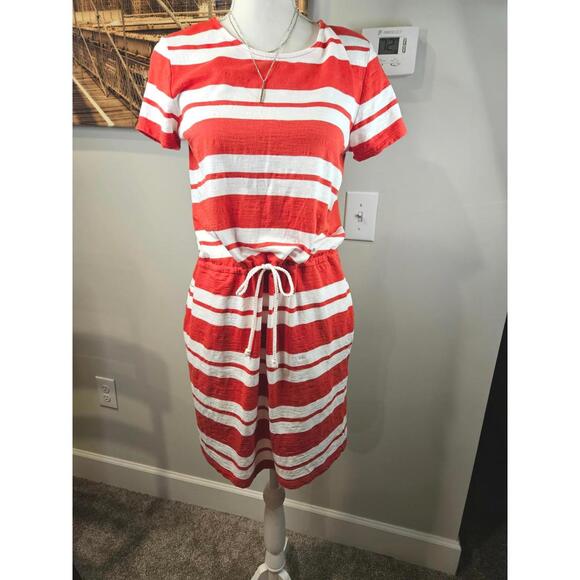 Dresses & Skirts - Land's End Casual Striped Summer Dress - Red & White #602